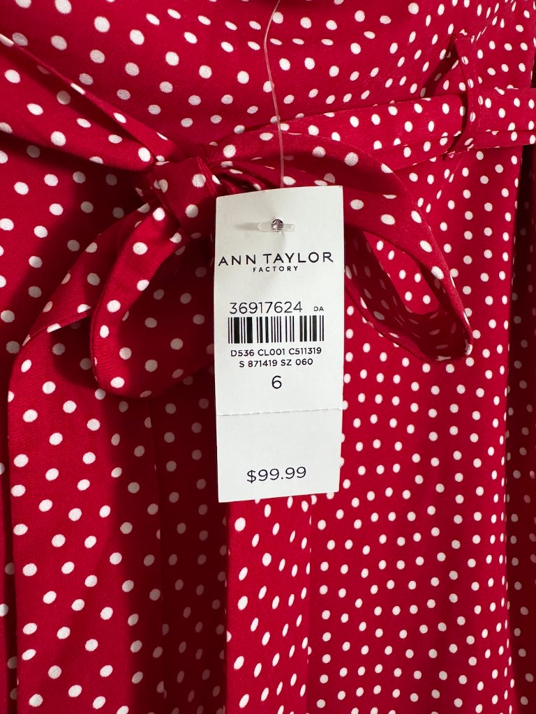 Ann Taylor Red Polka Dot Skirt Nwt Size 6 — image 2 of 2